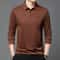 New Mens Solid Color Long Sleeved Polo Shirt Fashionable Comfortable Breathable Versatile Business 7