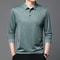New Mens Solid Color Long Sleeved Polo Shirt Fashionable Comfortable Breathable Versatile Business 4