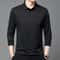 New Mens Solid Color Long Sleeved Polo Shirt Fashionable Comfortable Breathable Versatile Business 6