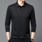New Mens Solid Color Long Sleeved Polo Shirt Fashionable Comfortable Breathable Versatile Business 6