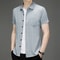 Comfortable All Season New Mens Business Casual Short Sleeved Printed Shirt With Wrinkle Resistance 5