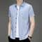 Comfortable All Season New Mens Business Casual Short Sleeved Printed Shirt With Wrinkle Resistance 8