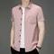 Comfortable All Season New Mens Business Casual Short Sleeved Printed Shirt With Wrinkle Resistance 6