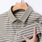 Mens Fashion Striped Cotton POLO Shirt Casual Business Short Sleeved Comfortable And Breathable Top 0