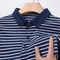 Mens Fashion Striped Cotton POLO Shirt Casual Business Short Sleeved Comfortable And Breathable Top 3