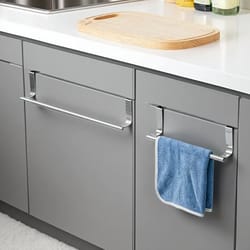 stainless steel no drilling door back towel holder rack kitchen cabinet cloth hanging storage shelf towel bar
