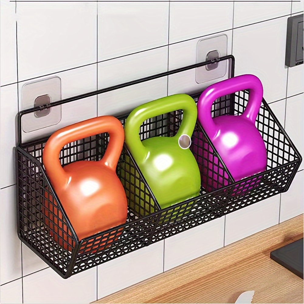 Durable Wall Mounted Metal Wire Storage Basket For Kitchen Spices Garlic Onions And Vegetables 3