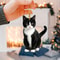 Small Decorative Acrylic Plush Black And White Cat Pendant For Pet Enthusiasts 5