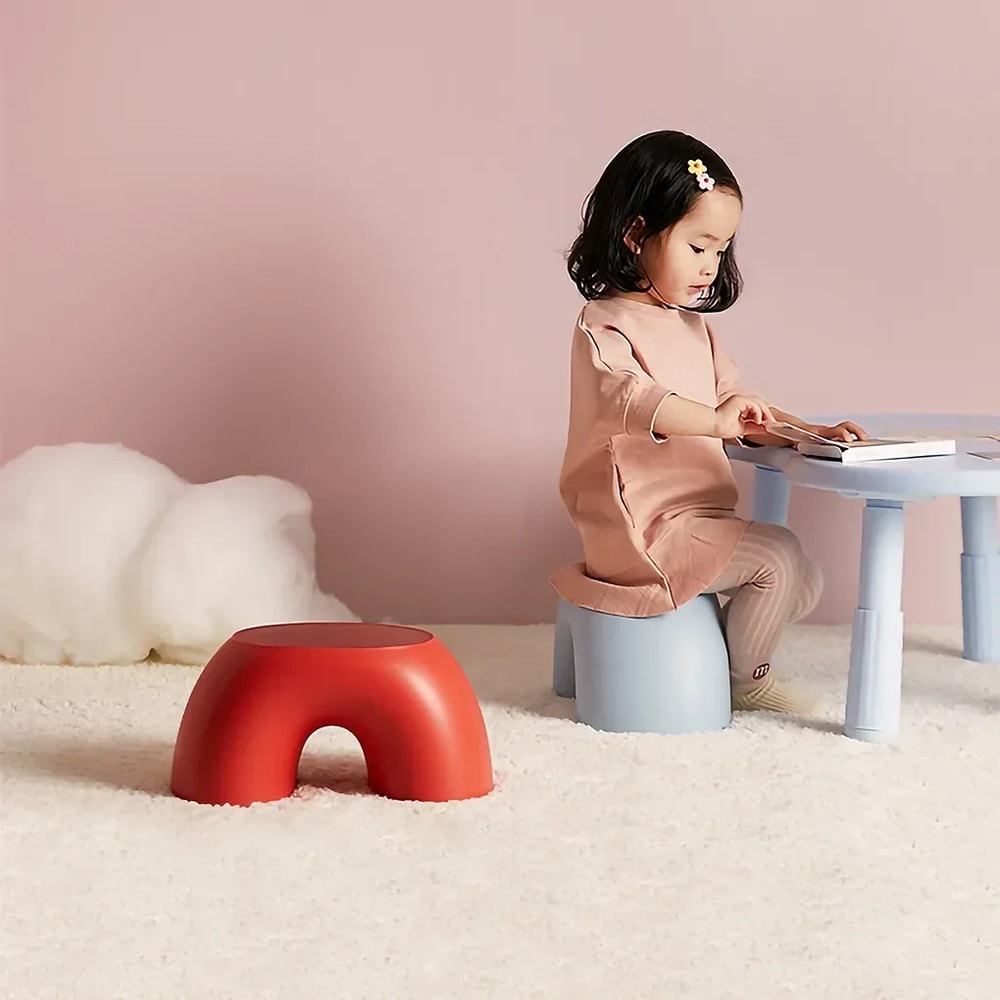 Rainbow Plastic Kids Step Stool Footstool Safety Toy Stool For Living Room Indoor Furniture Childre 3