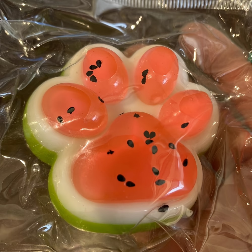 Realistic Watermelon Cat Paw Squeeze Pinch Slow Rebound Fun Valentines Day Birthday Gift 4