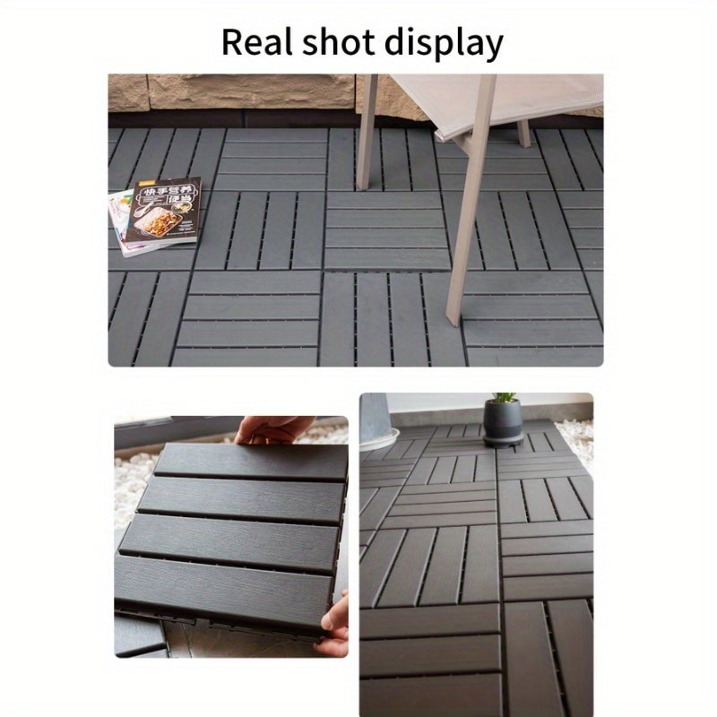 Durable Wood Plastic Flooring Kit For Outdoor Balcony Splicing Waterproof Easy To Clean Flooring 2