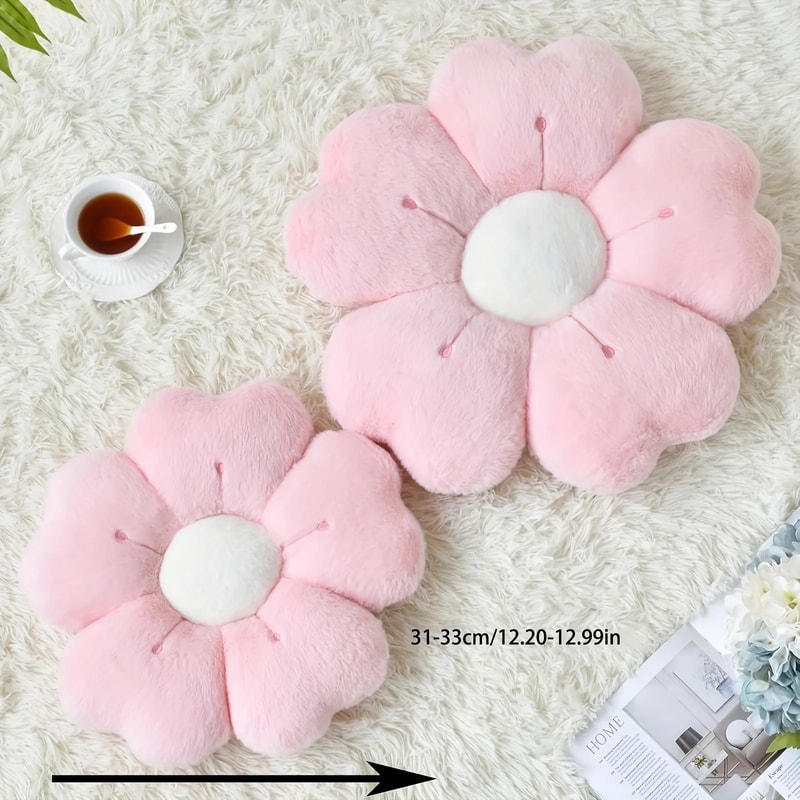 Comfortable Plush Pillow Daisy Flower Shaped Decorative Pad For Sofa And Bed Soft Polyester Fabric 2