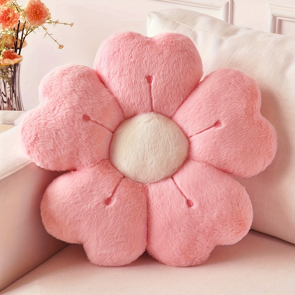 Comfortable Plush Pillow Daisy Flower Shaped Decorative Pad For Sofa And Bed Soft Polyester Fabric 6