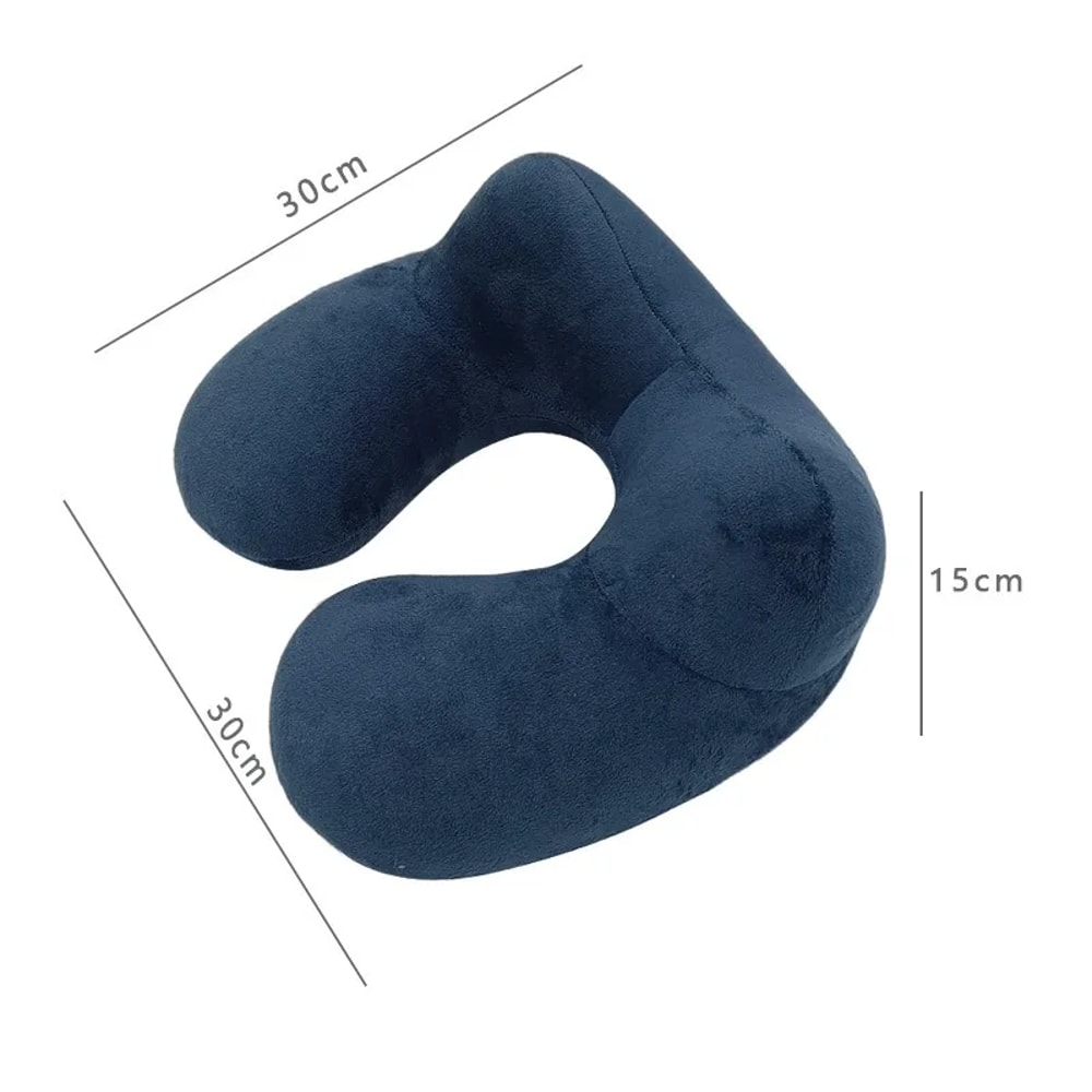 Portable Ushaped Inflatable Travel Pillow Neck Support Comfortable Sleep Pad Air Compression Inflat 3