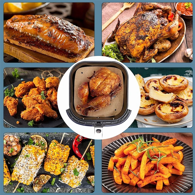 Air Fryer Paper Liner Non Stick Disposable Parchment Paper For Oven Microwave Steamer Basket 4