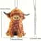 Cute Highland Cow Backpack Gift Pendant Highland Cow Car Rearview Mirror Pendant Holiday Hanging De 2