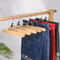 Wooden Clothes Hanger With Skirt Clip Pants Clip For Natural Long Pants 0