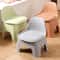 Compact Round Plastic Stool With Backrest Sturdy Design For Living Room No Wood No Electricity Requ 1