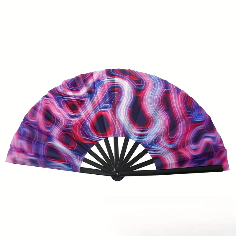 Craft Fan With Vibrant Patterns Fluorescent Folding Fan For Halloween Dance 6
