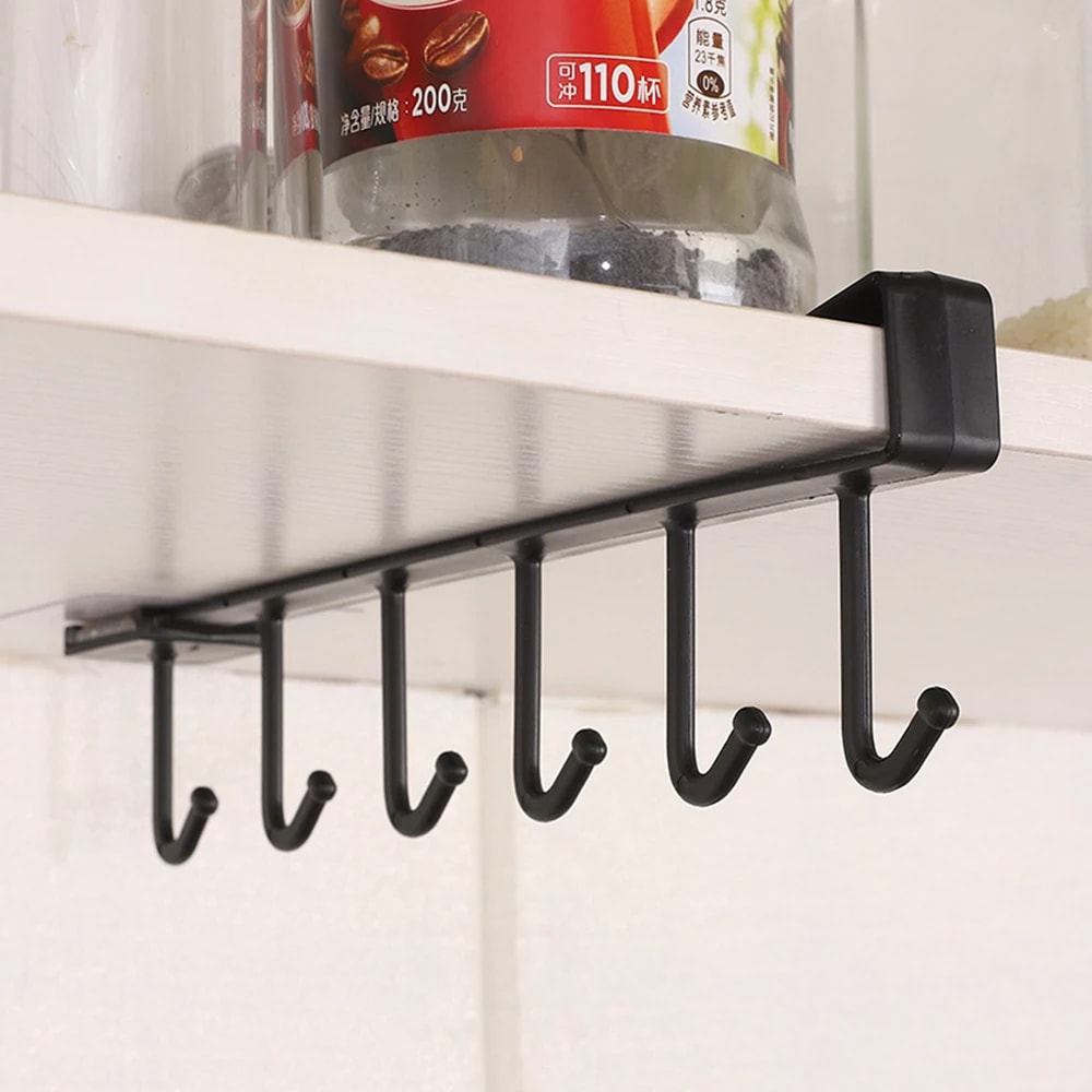 Plastic Hook Coffee Cup Rack Multifunctional Kitchen Cabinet Storage Organizer 5