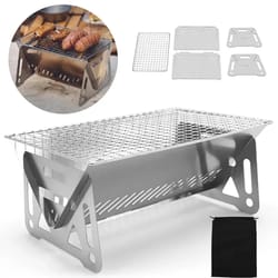 stainless steel portable folding bbq grill stove camping heating stoves firewood rack multifunctional grill