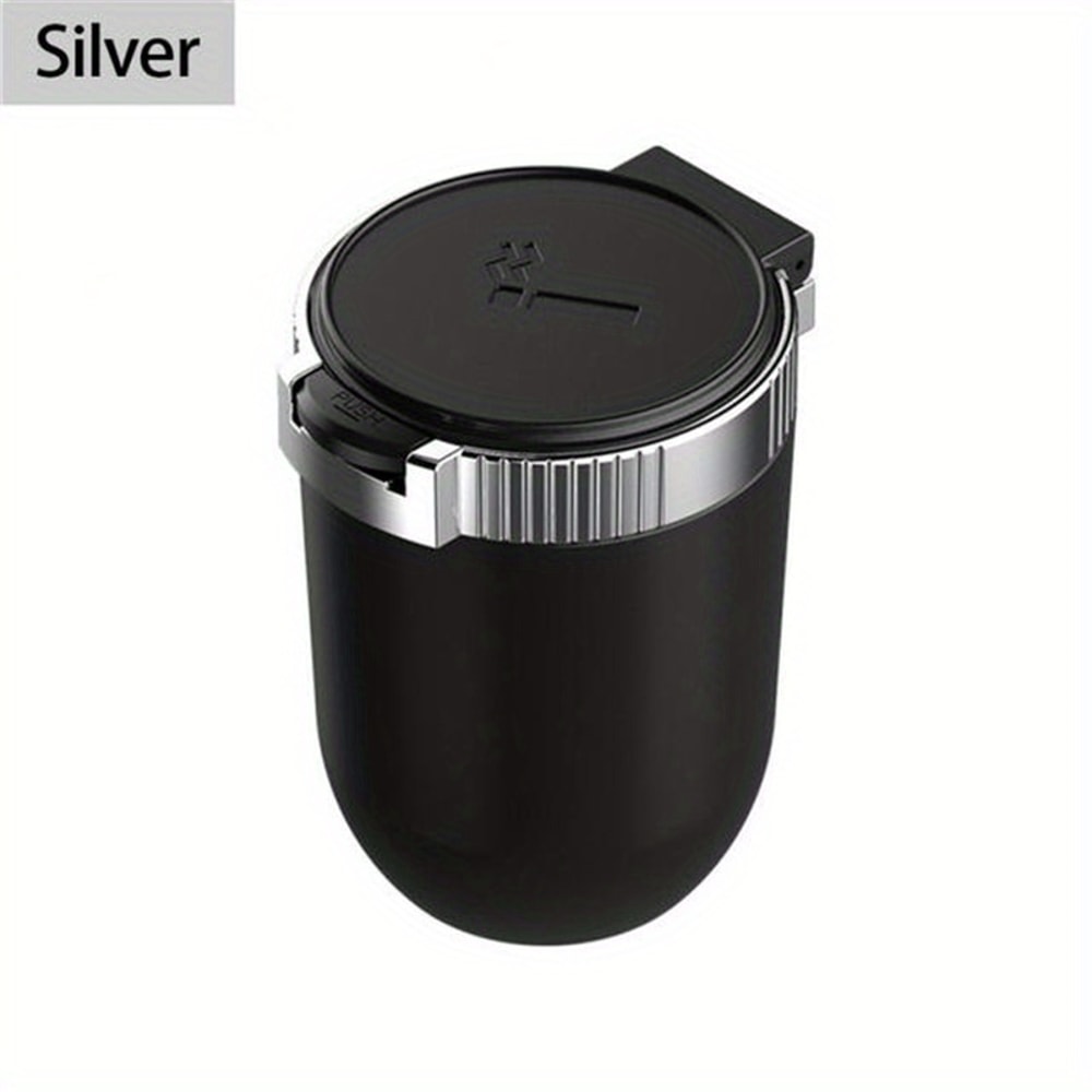 Universal Car Ashtray With LED Light Stainless Steel Cup Smokeless Flame Retardant Auto Ash Tray Fo 2