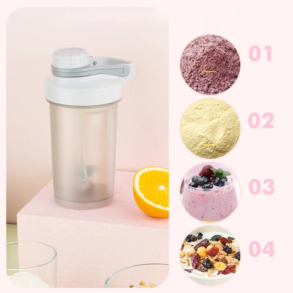 Milkshake Cup Sports Plastic Water Cup Shake Cup Fitness Bottle Protein Powder Cup 2