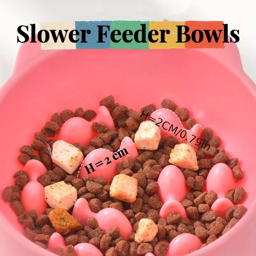 Slow Food Bowl For Cats And Dogs Anti Choking Rice Bowl With Neck Protection Cat Food Bowl Relievin 4