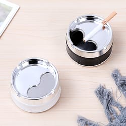 creative personalized stainless steel ashtray with lid suitable for windproof use homes hotels