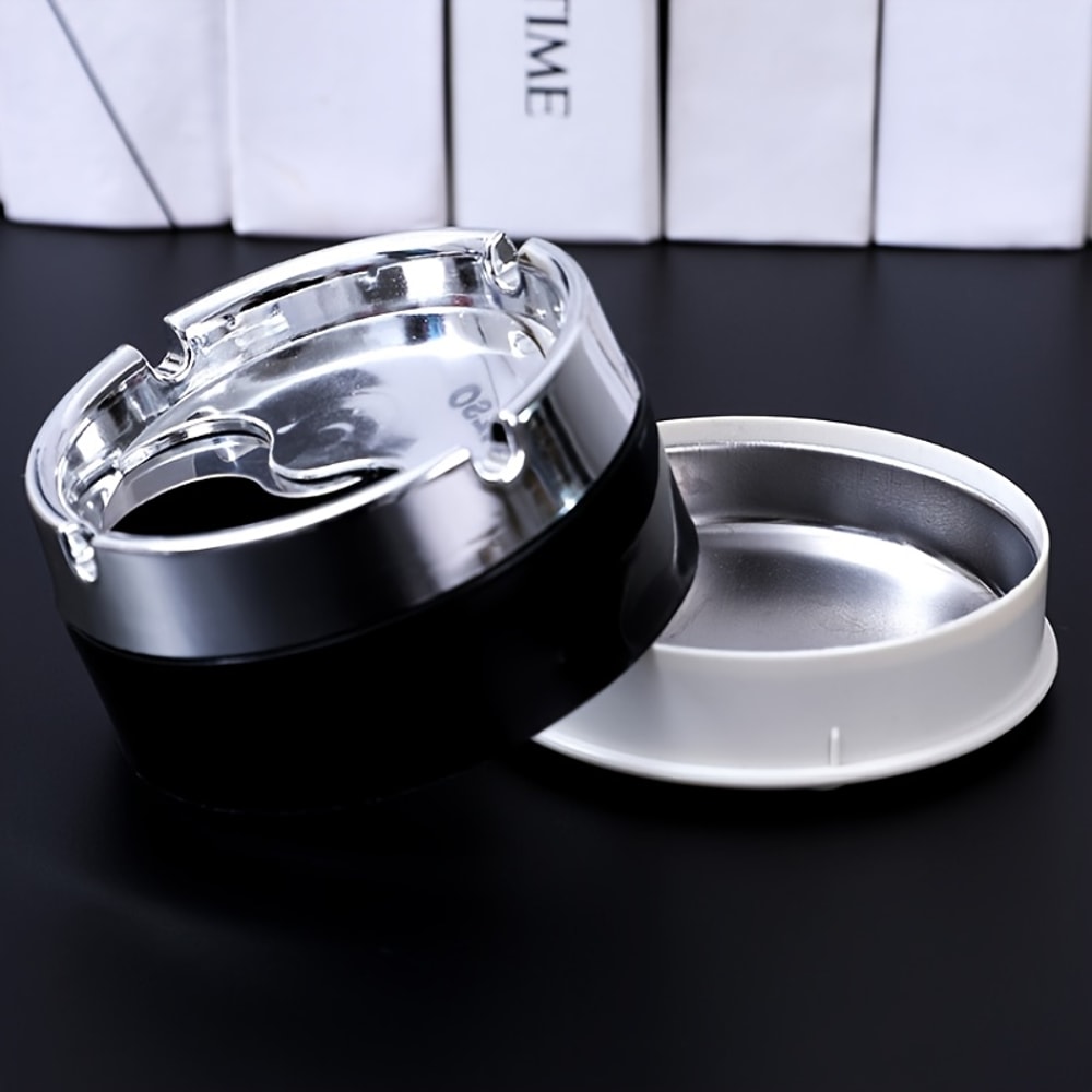 Creative Personalized Stainless Steel Ashtray With Lid Suitable For Windproof Use Homes Hotels 2