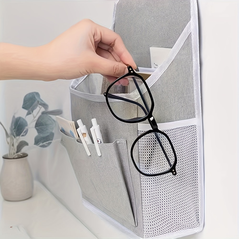 Multipurpose Hanging Storage Bag With Dual Pockets And Mesh Side Compartments Wall Mounted Storage 2