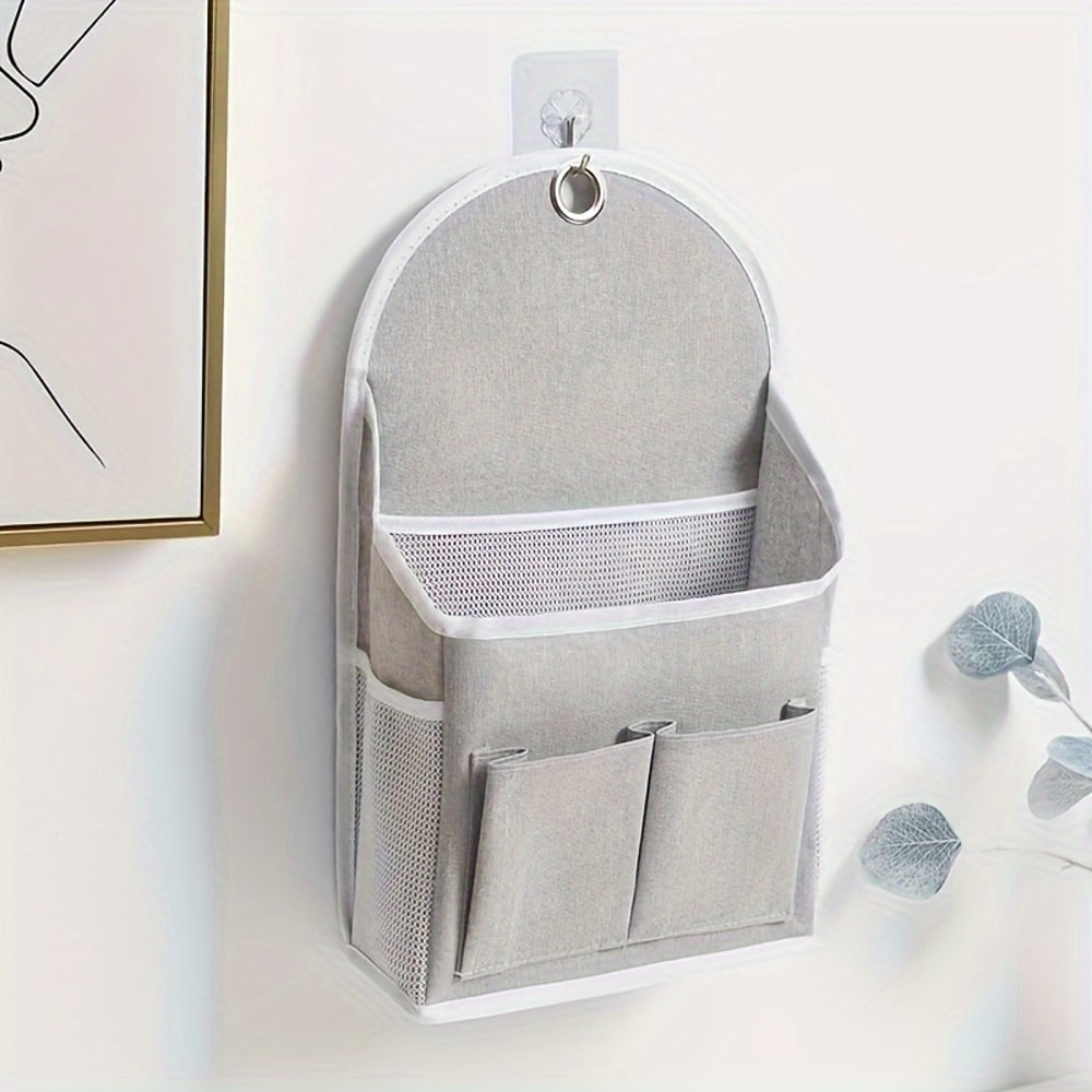 Multipurpose Hanging Storage Bag With Dual Pockets And Mesh Side Compartments Wall Mounted Storage 3