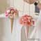 Fresh Flower Packaging Paper Ice Cream Cone Style Thickened Cardboard Bouquet Wrap
