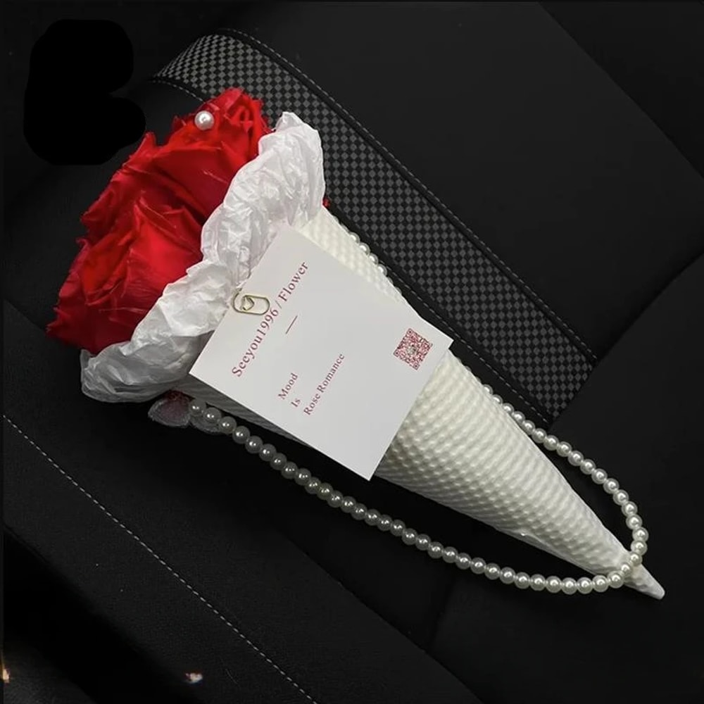 Fresh Flower Packaging Paper Ice Cream Cone Style Thickened Cardboard Bouquet Wrap