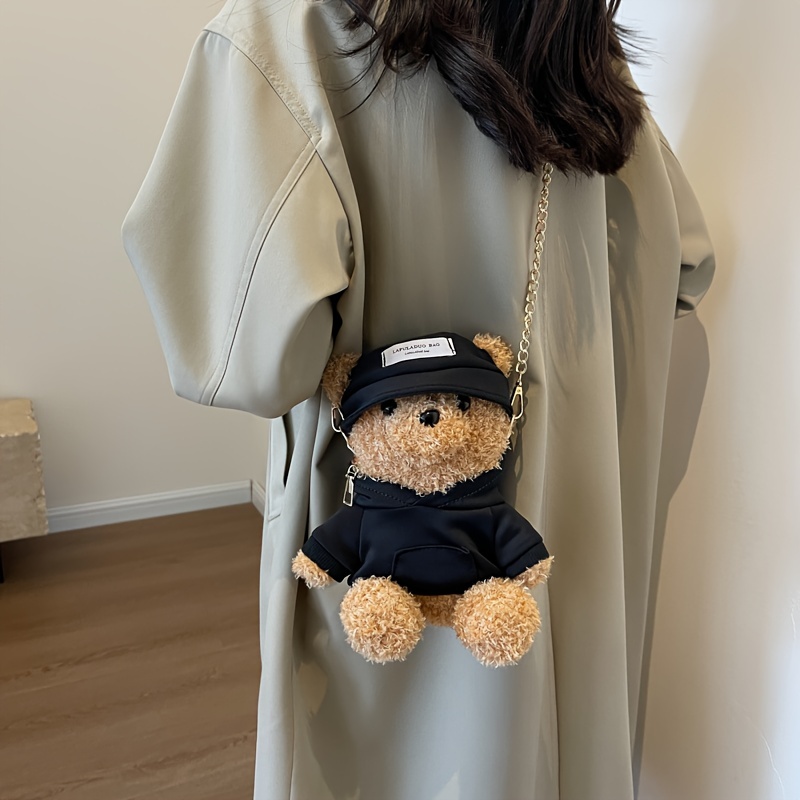 Mini Bear Novelty Bag Plush Cute Cartoon Crossbody Bag Fluffy Handbag Girl Fresh Sweet Fashion Shou 0