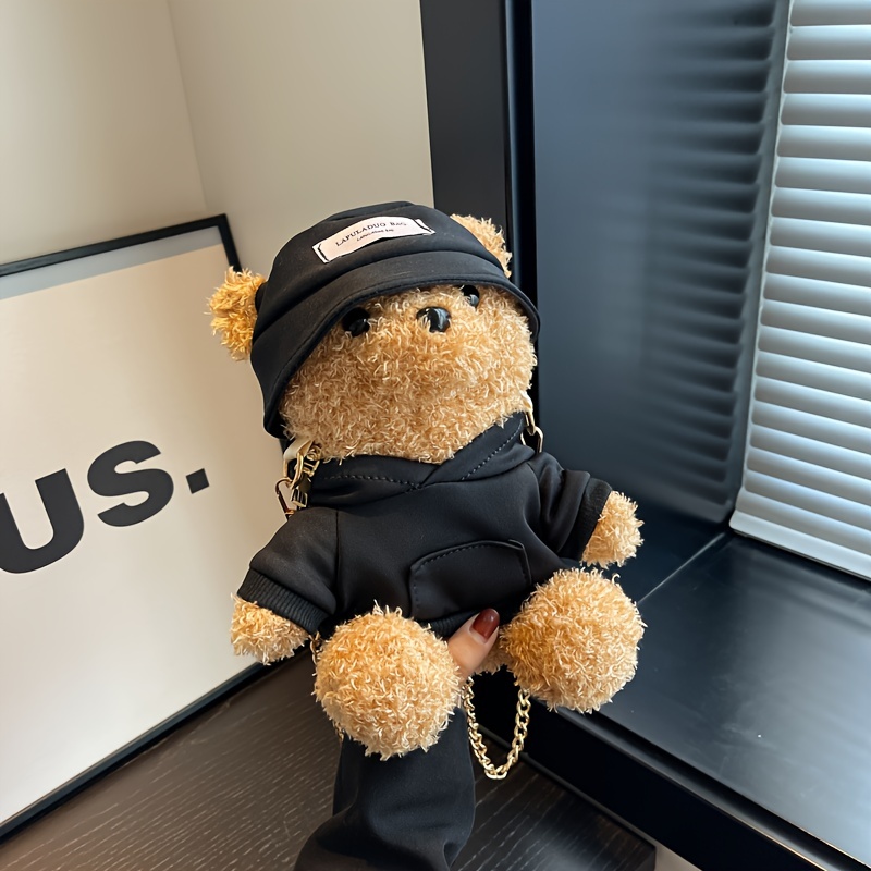 Mini Bear Novelty Bag Plush Cute Cartoon Crossbody Bag Fluffy Handbag Girl Fresh Sweet Fashion Shou 4