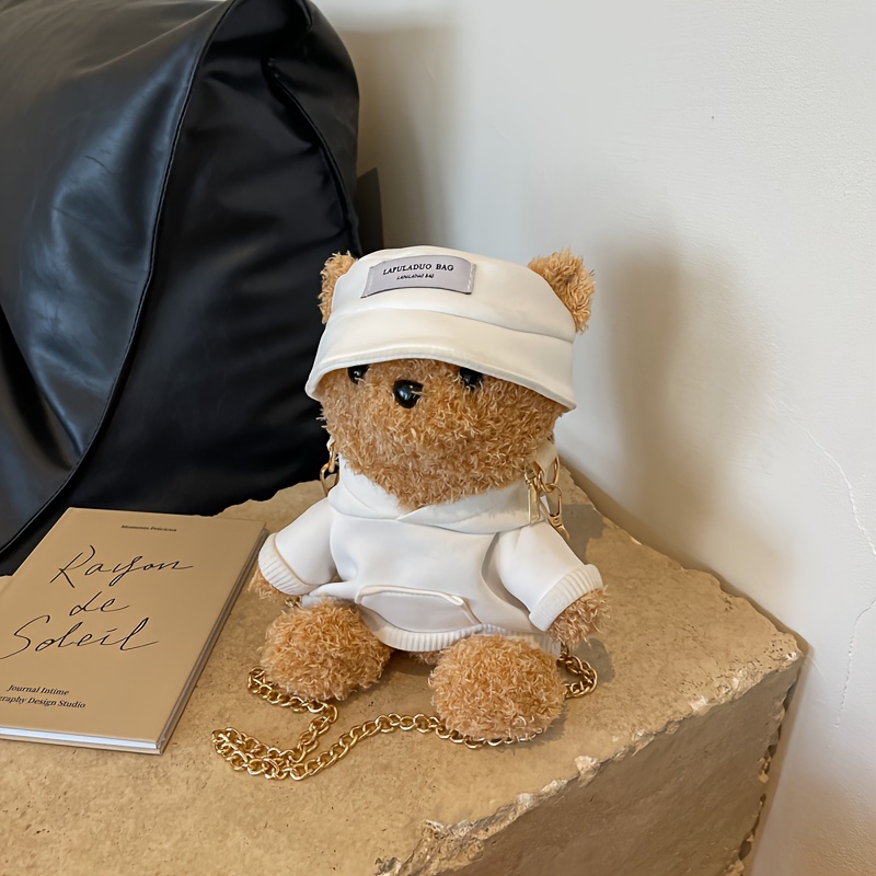 Mini Bear Novelty Bag Plush Cute Cartoon Crossbody Bag Fluffy Handbag Girl Fresh Sweet Fashion Shou 6