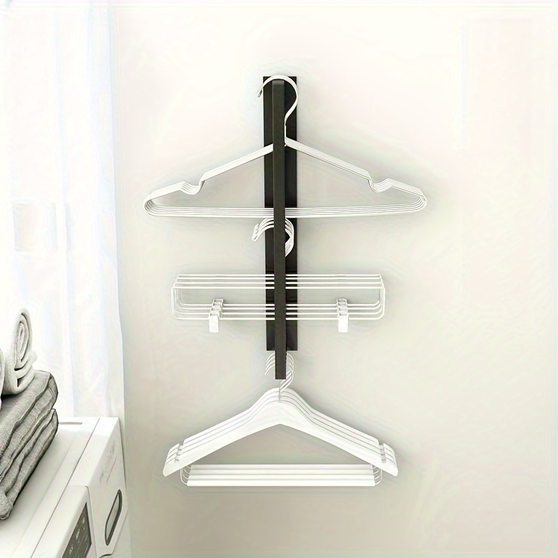 Wall Mounted Towel Rack Set For Increased Storage Magnetic Clothes Rack Storage Rack Space Saving 4