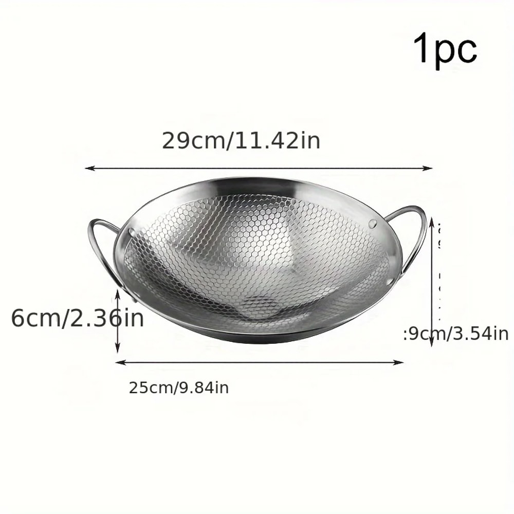 NonStick Stainless Steel Honeycomb Skillet With Handle ScratchResistant For Cooking Pasta Steak Ram 4