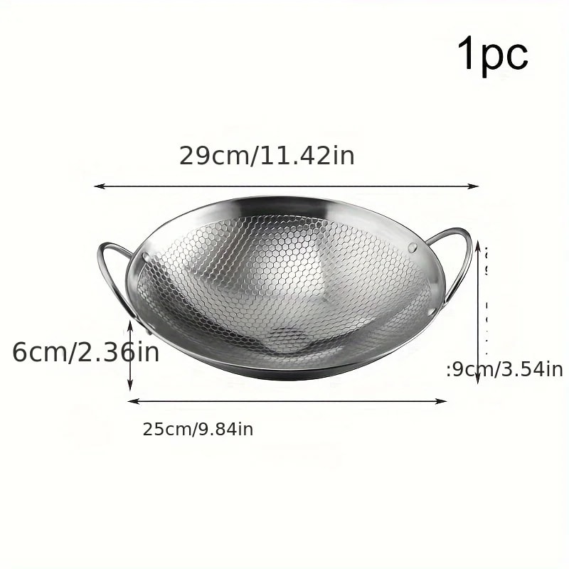 NonStick Stainless Steel Honeycomb Skillet With Handle ScratchResistant For Cooking Pasta Steak Ram 4