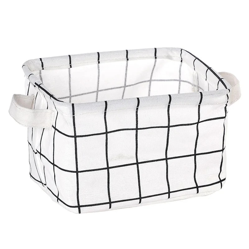 Cosmetic Organizer Office Stationery Organizer Toy Storage Basket Linen Desktop Storage 6