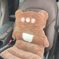 thick and warm plush car seat cushion, integrated cartoon plush cushion for vehicles and chairs