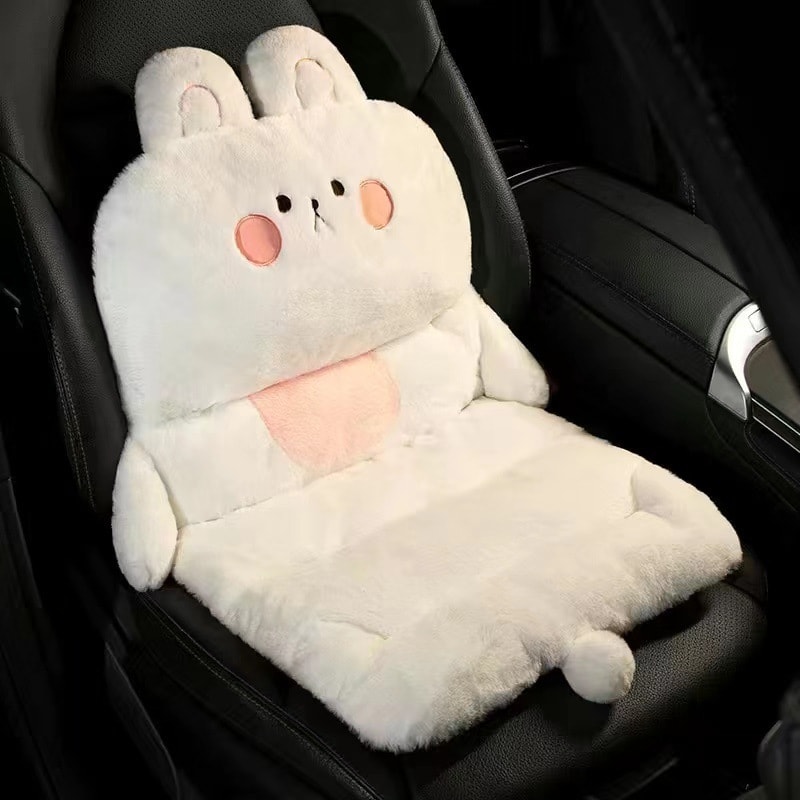 Thick And Warm Plush Car Seat Cushion Integrated Cartoon Plush Cushion For Vehicles And Chairs 5