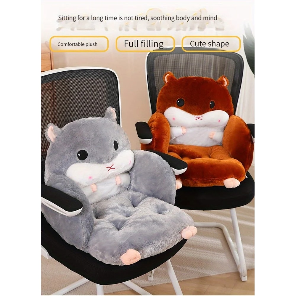 Comfortable Cute Hamster Themed Plush Cushion Half Surround Backrest Sofa Cushion Skin Friendly And 4