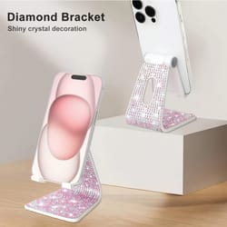 mobile and tablet compatible sparkling diamond phone stand desktop stand