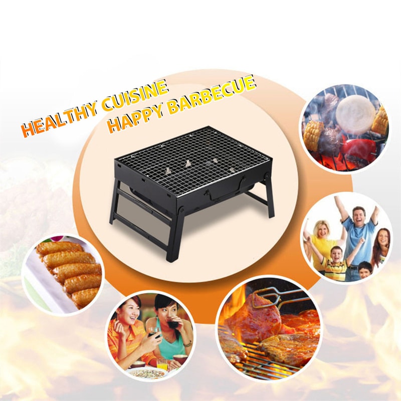 Portable Foldable Barbecue Charcoal Stove Steel BBQ Grills For Outdoor Grilling Camping Hiking Tail 1