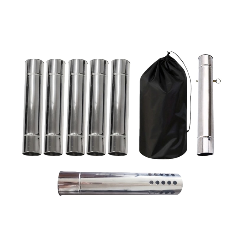 Straight Stove Pipe Stainless Steel Flue Chimney Extension Chimney Tube Set For Fireplaces Wood Sto 5