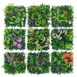 durable green artificial plant wall panel diy no watering lifelike maple grass mat for home decor