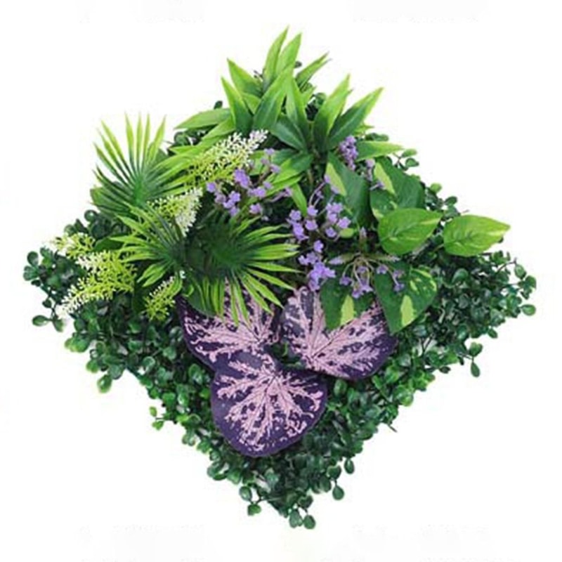 Durable Green Artificial Plant Wall Panel DIY No Watering Lifelike Maple Grass Mat For Home Decor 1