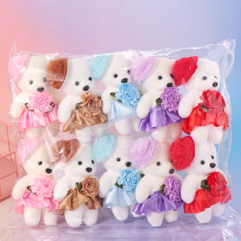 Plush Doll Cartoon Bear Set Foam Animal Plush Bouquet 10